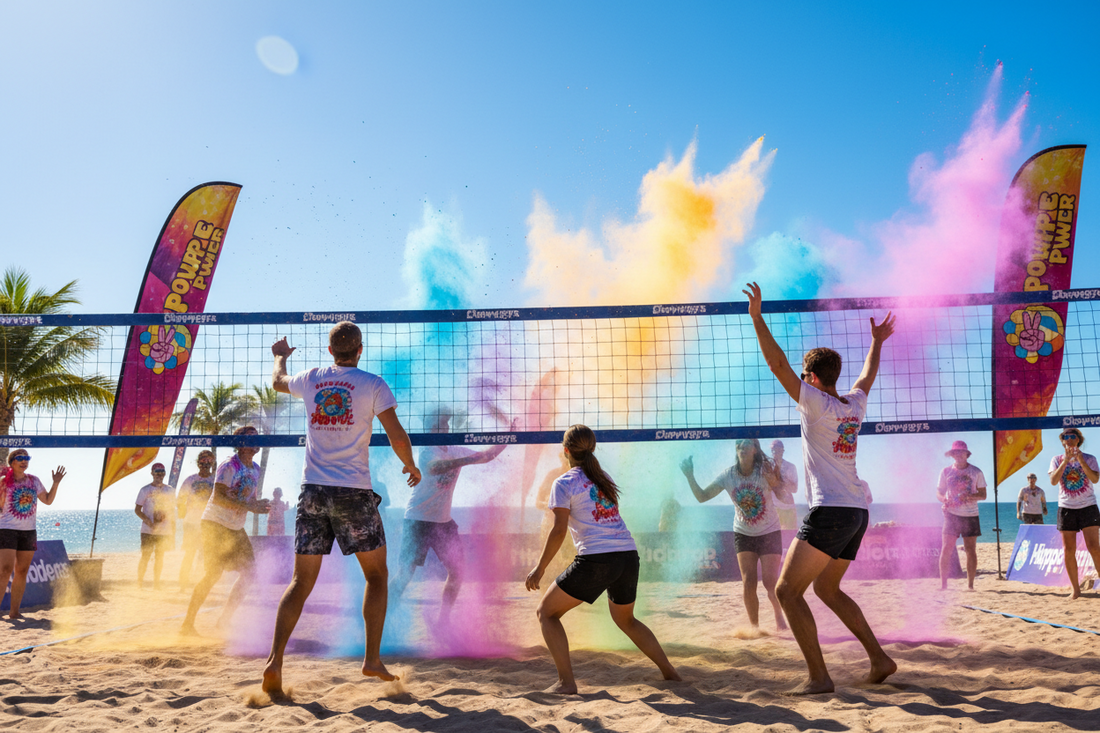 volleyball tournament holi color powder 
