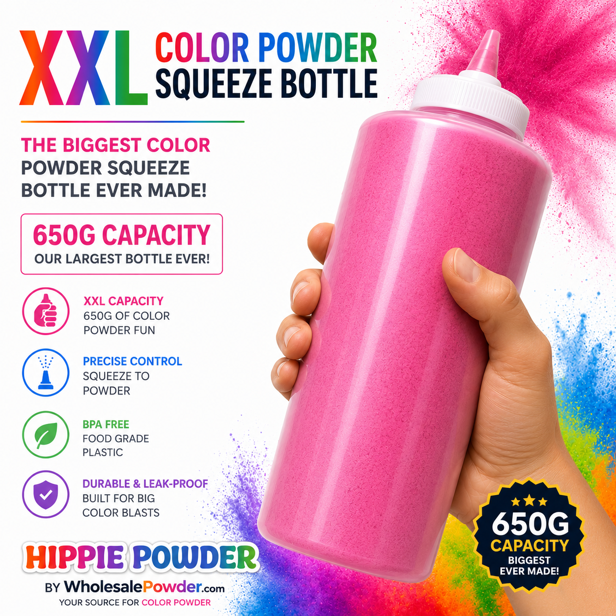 XXL Color Powder Squeeze Bottle 650g (1.5lb)