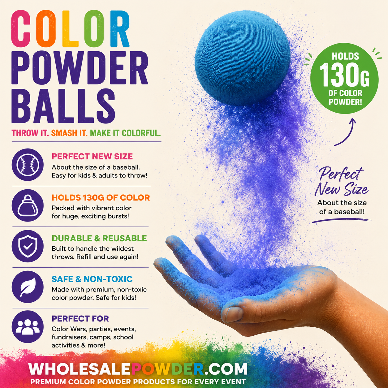 holi color powder balls
