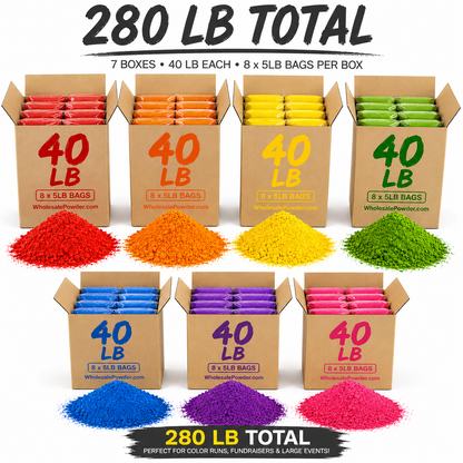 280lb Bulk Color Powder – 7 Boxes (56 Bags)